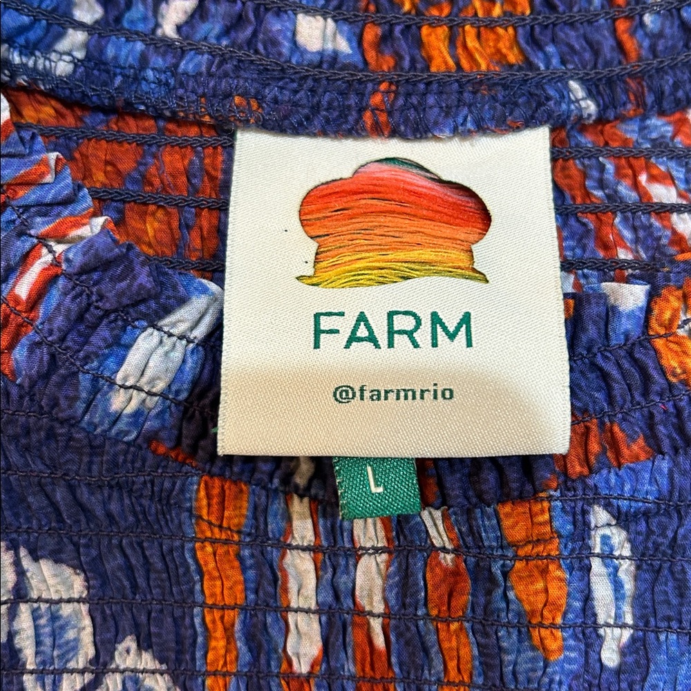 FARM RIO Smocked Pineapple Flowers Navy Blue
Blouse Large - Picture 10 of 14
